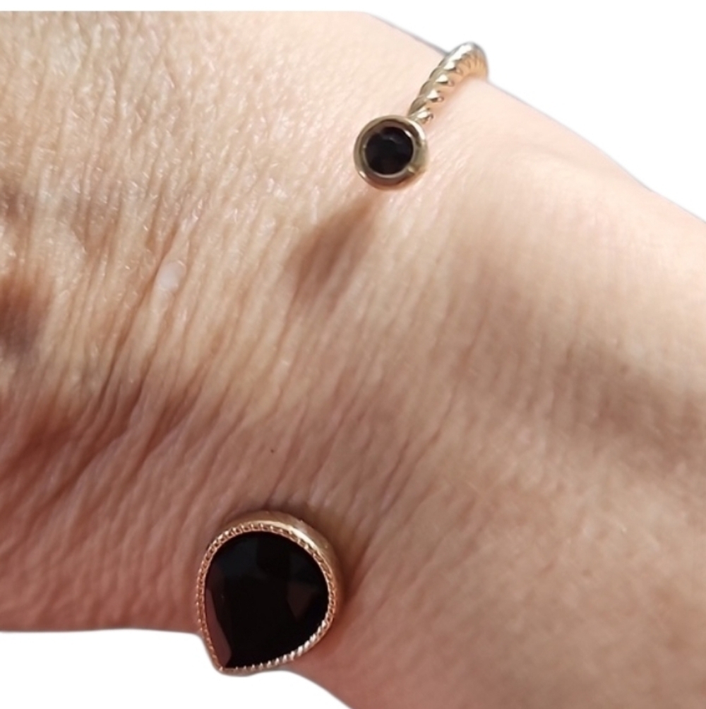 Black Goldtone Cuff Bracelet